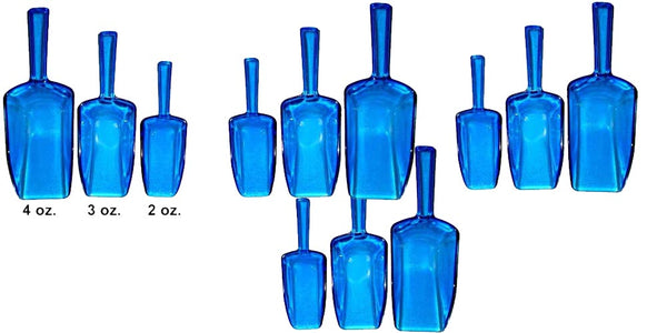 Clear Acrylic Kitchen Scoops (Set of 3 or 12) – Plastic Candy Scoops